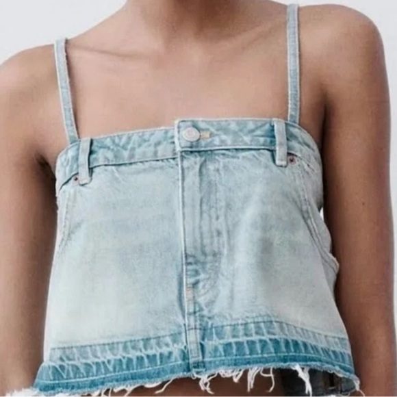 Zara Tops - Zara cropped denim tank top.
